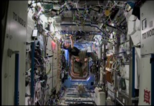 Koichi Wakata swabbing ISS