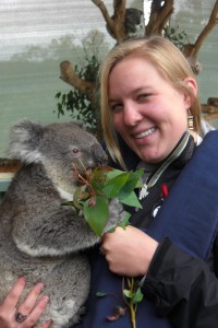 Katie Dahlhausen holding a Koala